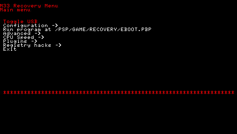 Boot psp into recovery mode recovery